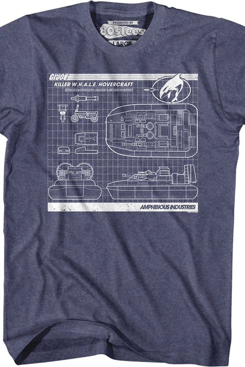 Killer WHALE Hovercraft Blueprints GI Joe T-Shirtmain product image