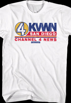 KVWN Channel 4 News Logo Anchorman T-Shirt