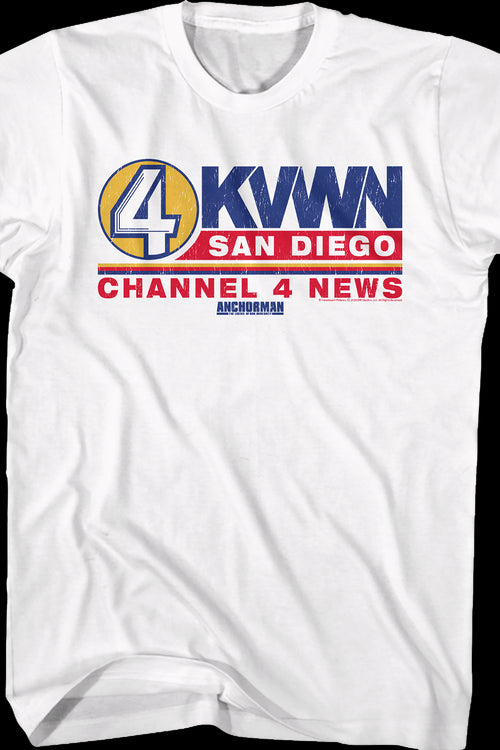 KVWN Channel 4 News Logo Anchorman T-Shirtmain product image
