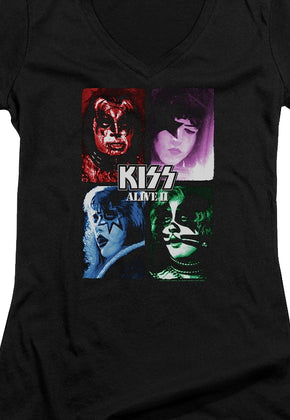 Ladies Alive II KISS V-Neck Shirt