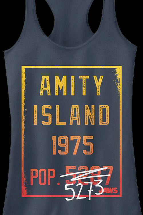 Ladies Amity Island Population Jaws Racerback Tank Topmain product image