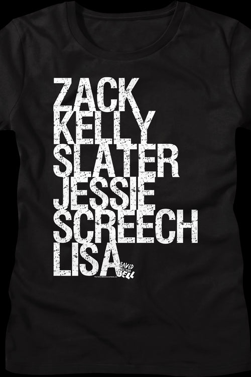 Womens Bayside Students Names Saved By The Bell Shirtmain product image