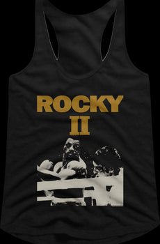 Ladies Black and White Rocky II Racerback Tank Top