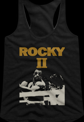 Ladies Black and White Rocky II Racerback Tank Top