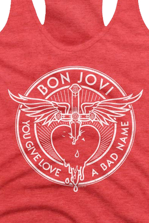 Ladies Bon Jovi You Give Love A Bad Name Racerback Tank Topmain product image