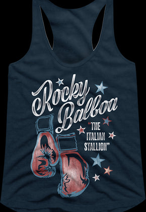 Ladies Boxing Gloves Rocky Racerback Tank Top