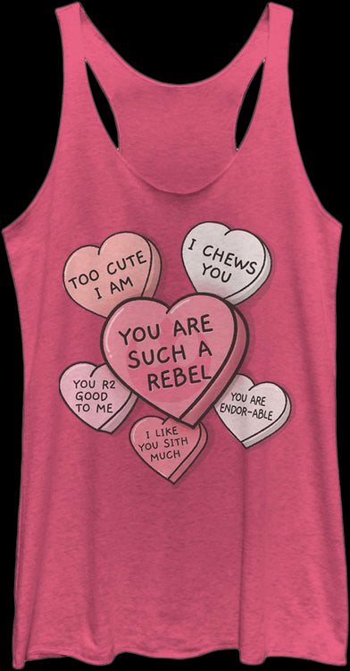 Ladies Candy Hearts Star Wars Racerback Tank Topmain product image