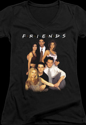 Ladies Cast Photo Friends V-Neck Shirt