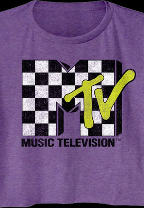 Ladies Checkerboard Logo MTV Crop Top