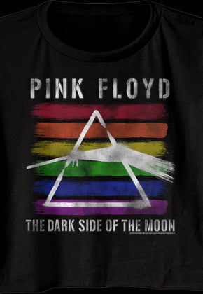 Ladies Rainbow Dark Side of the Moon Pink Floyd Crop Top