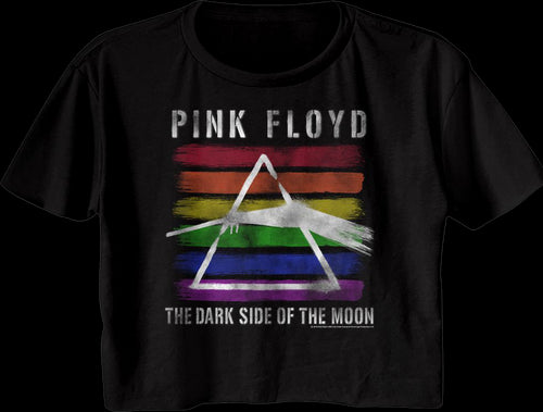 Ladies Rainbow Dark Side of the Moon Pink Floyd Crop Topmain product image