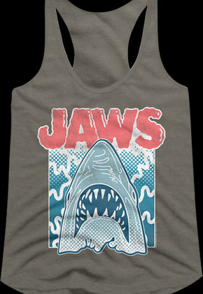 Ladies Distressed Splash Jaws Racerback Tank Top