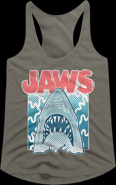 Ladies Distressed Splash Jaws Racerback Tank Topmain product image