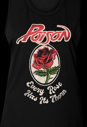 Ladies Every Rose Has Its Thorn Poison Muscle Tank Top