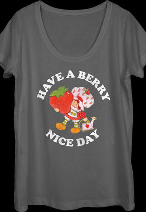 Ladies Have A Berry Nice Day Strawberry Shortcake Scoopneck Shirt