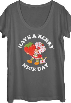 Ladies Have A Berry Nice Day Strawberry Shortcake Scoopneck Shirt