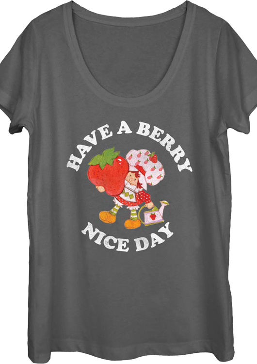 Ladies Have A Berry Nice Day Strawberry Shortcake Scoopneck Shirt - main product image