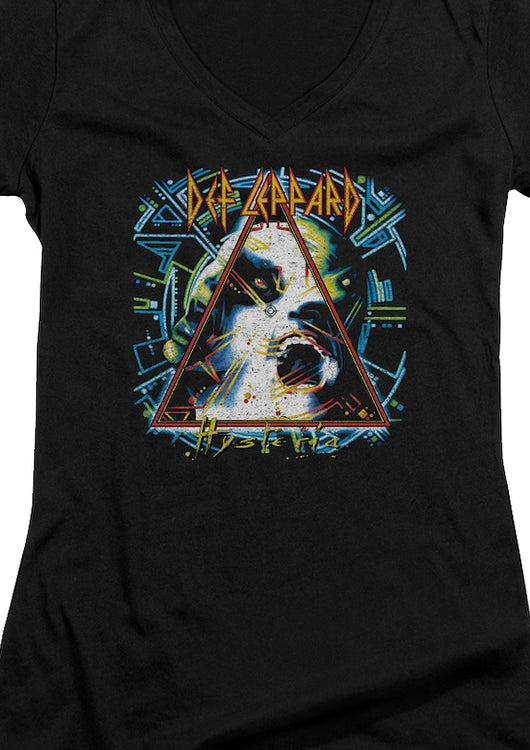 Ladies Hysteria Def Leppard V-Neck Shirt - main product image