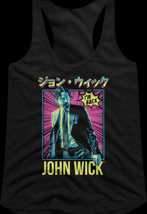 Ladies Japanese Poster John Wick Racerback Tank Top