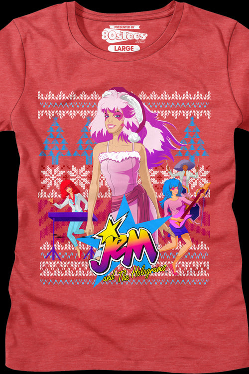 Ladies Jem and the Holograms Faux Knit Christmas Shirtmain product image
