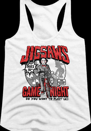 Ladies Jigsaw's Game Night Saw Racerback Tank Top