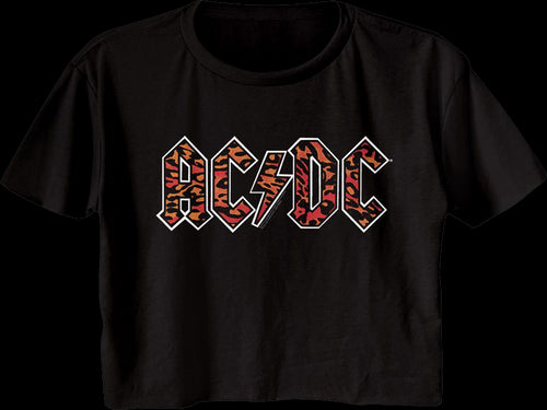 Ladies Leopard Print Logo ACDC Crop Topmain product image