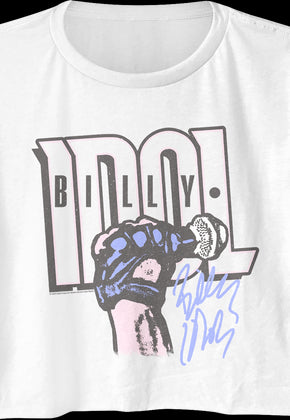 Ladies Logo And Autograph Billy Idol Crop Top