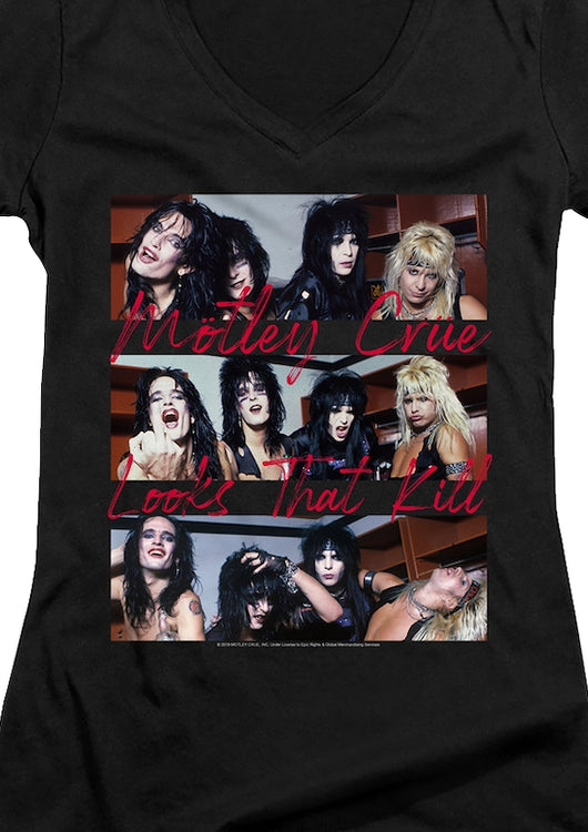 Ladies Looks That Kill Motley Crue V-Neck Shirt - main product image