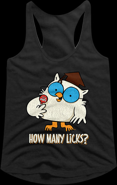 Ladies Mr. Owl How Many Licks Tootsie Pop Racerback Tank Topmain product image