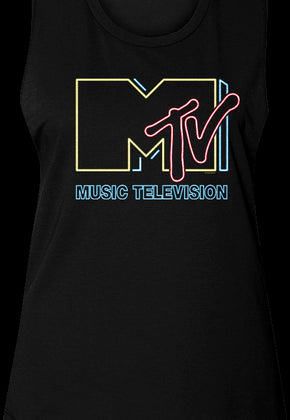 Ladies Neon Logo MTV Muscle Tank Top
