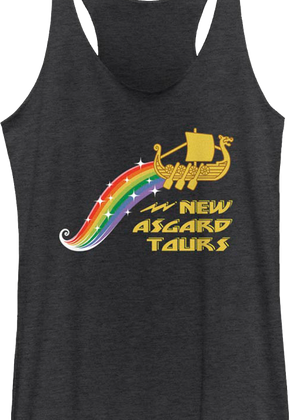 Ladies New Asgard Tours Marvel Comics Racerback Tank Top