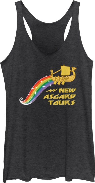 Ladies New Asgard Tours Marvel Comics Racerback Tank Top - main product image