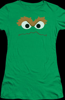 Ladies Oscar The Grouch Face Sesame Street Shirt