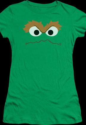 Ladies Oscar The Grouch Face Sesame Street Shirt