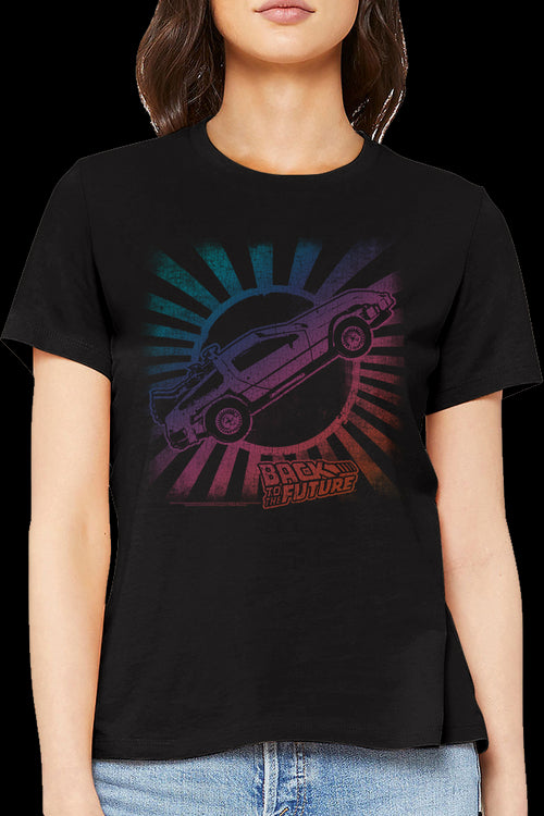 Womens Rainbow DeLorean Back To The Future Shirtmain product image