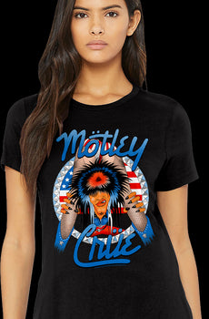 Womens Red White and Crue Allister Fiend Motley Crue Shirt