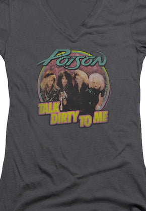 Ladies Retro Talk Dirty To Me Poison V-Neck Shirt
