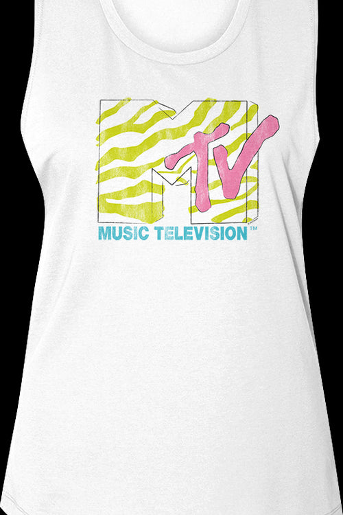 Ladies Stripes Logo MTV Muscle Tank Topmain product image