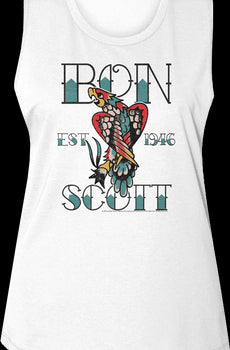 Ladies Tattoo Bon Scott Muscle Tank Top