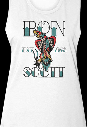 Ladies Tattoo Bon Scott Muscle Tank Top