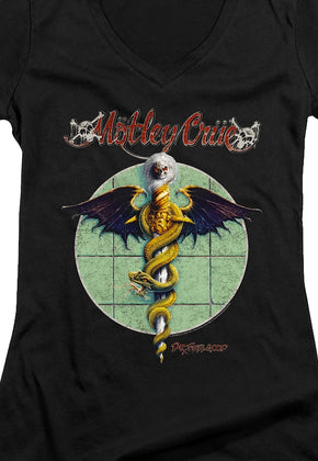 Ladies Vintage Dr. Feelgood Motley Crue V-Neck Shirt