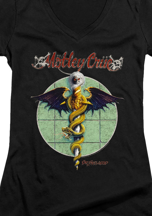 Ladies Vintage Dr. Feelgood Motley Crue V-Neck Shirt - main product image