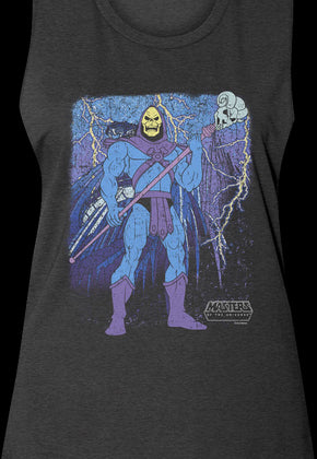 Ladies Vintage Skeletor Poster MOTU Muscle Tank Top