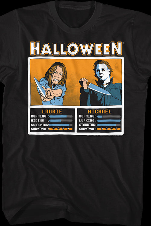 Laurie And Michael Knives Out Video Game Halloween T-Shirtmain product image