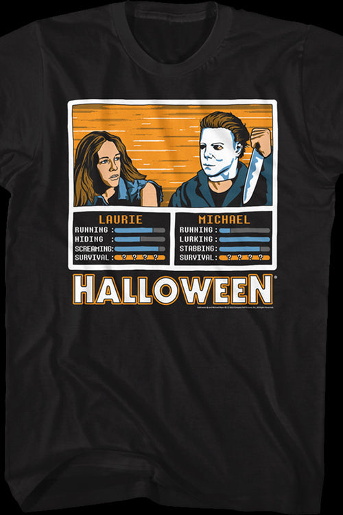 Laurie vs Michael Video Game Halloween T-Shirtmain product image