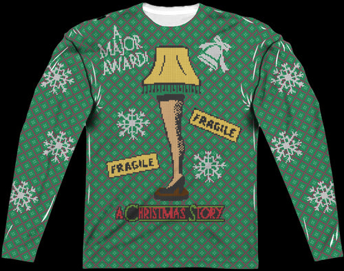 Leg Lamp Faux Ugly Sweater Christmas Story Long Sleeve Teemain product image