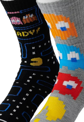 Level One and Characters 2-Pair Pac-Man Socks