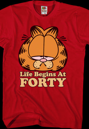 Life Begins At Forty Garfield T-Shirt