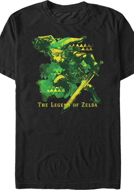 Link Action Pose Legend of Zelda Nintendo T-Shirt - main product image