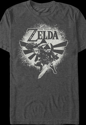 Link Paint Splatter Pose Legend of Zelda T-Shirt